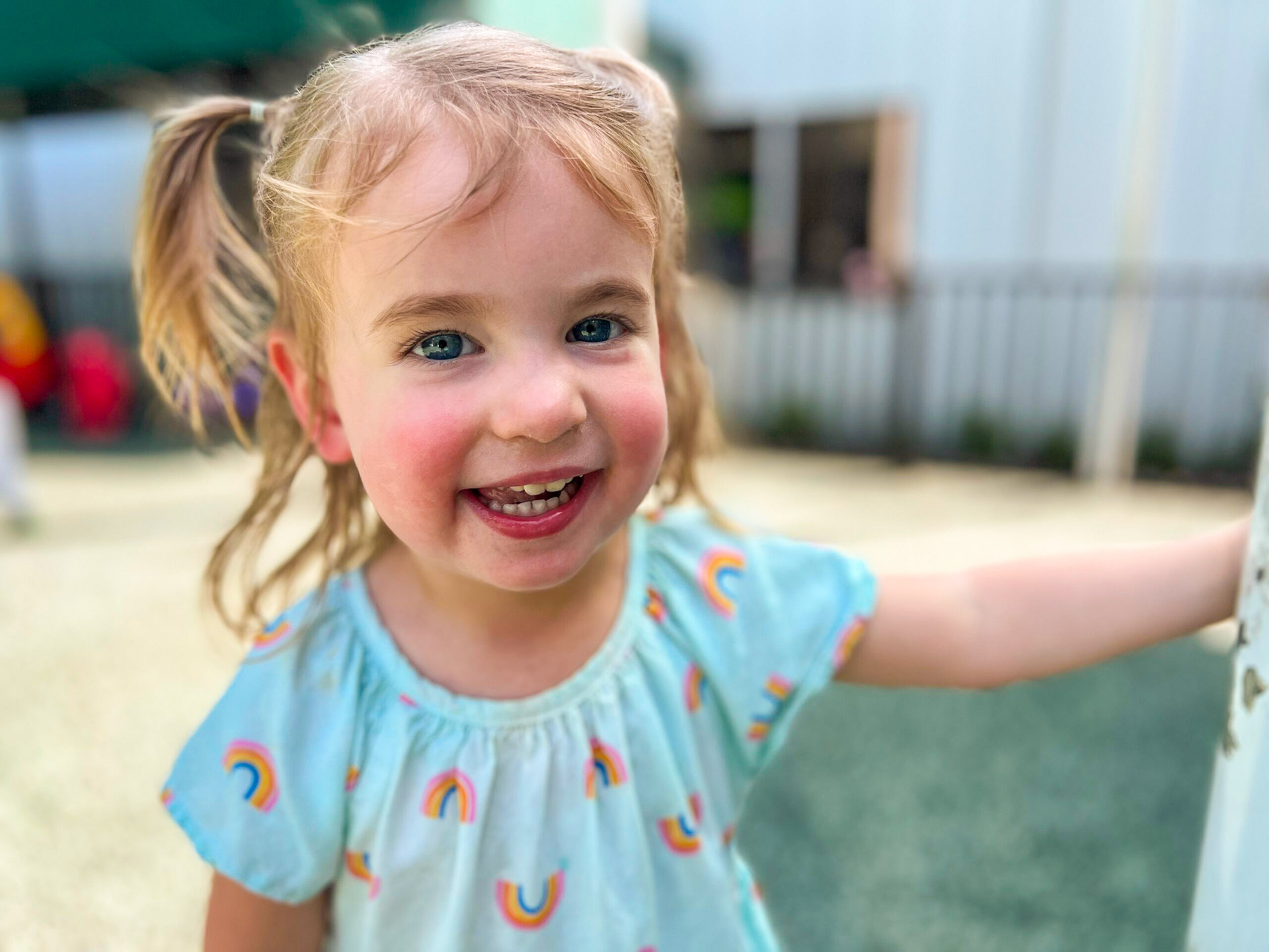 A girl playing in our Montessori playground
