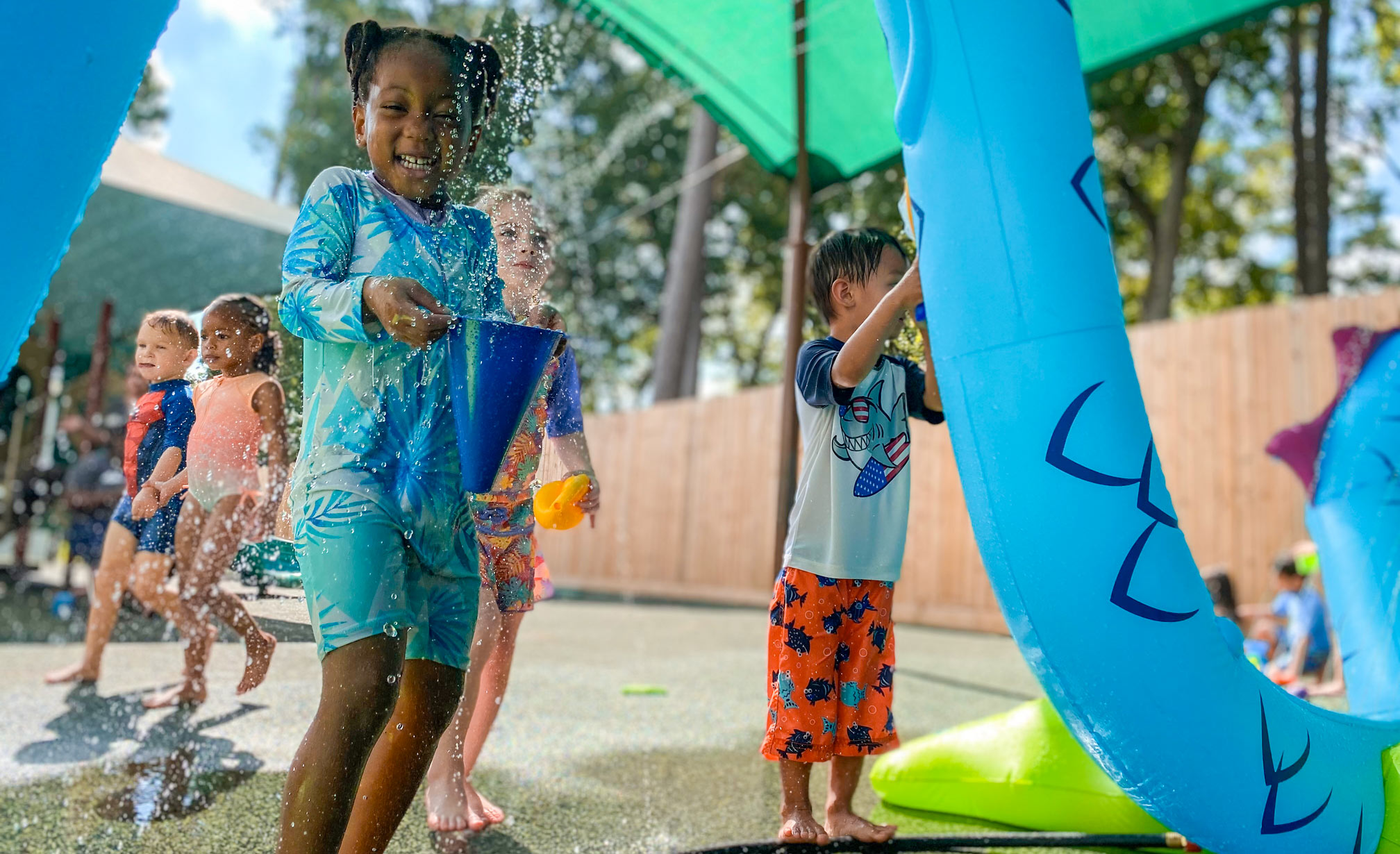 A girl enjoying one of our Summer Activities in Lakewood Montessori School.